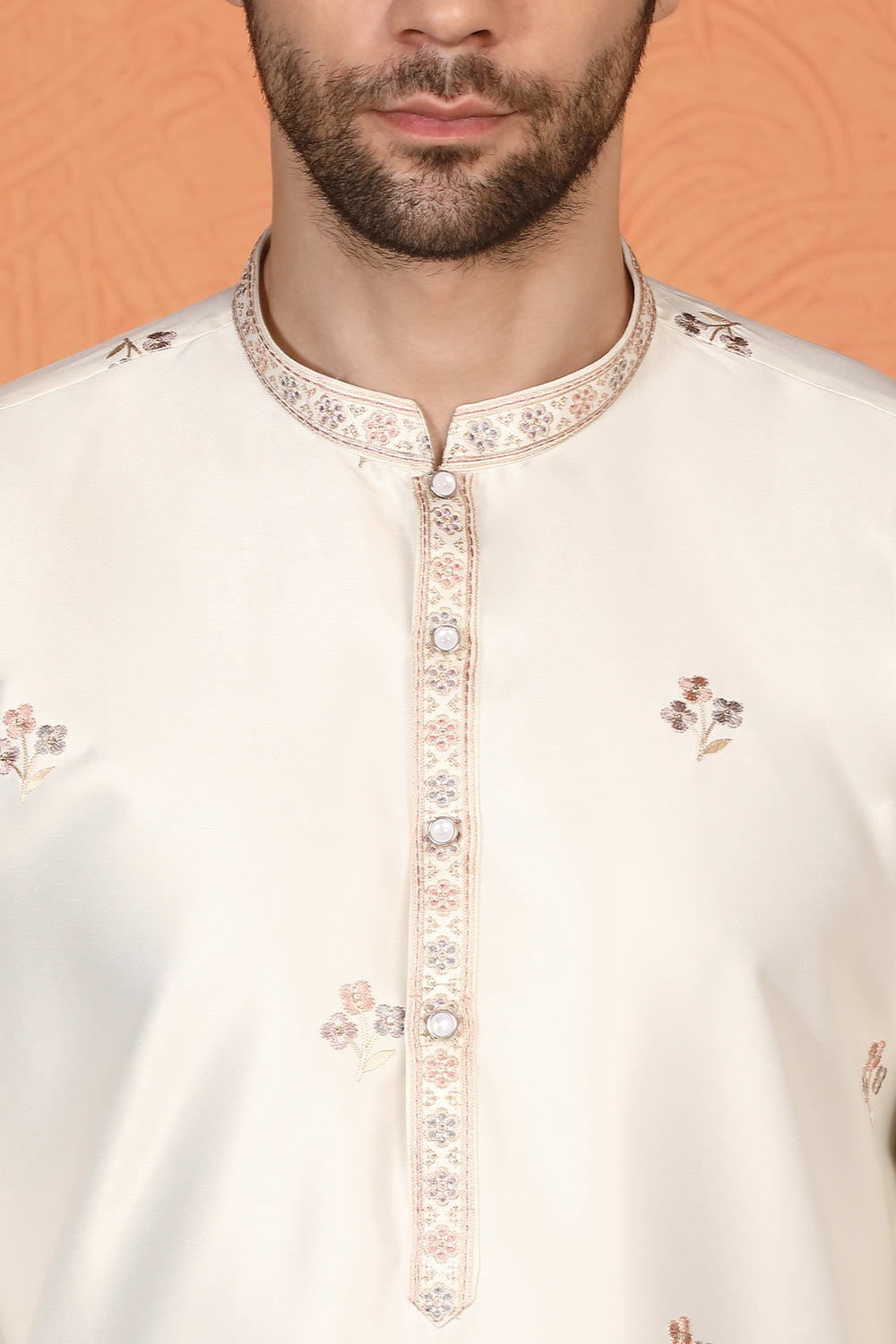 Phool Vatika Ombre  Embroidered Kurta with  Back Elastic Pants