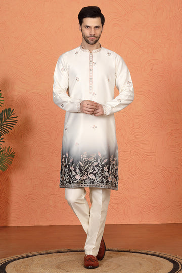 Phool Vatika Ombre  Embroidered Kurta with  Back Elastic Pants