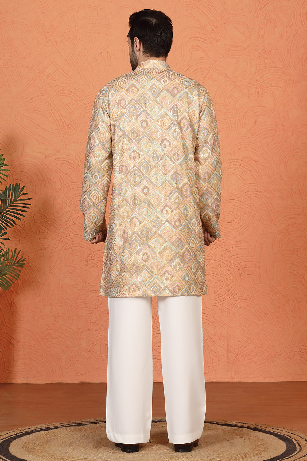 Prafullit  Embroidered Kurta  with Loose Fit Back Elastic Parallel Pants And Dupatta