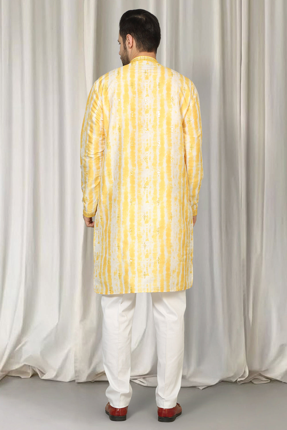 Prajwal Tie Dye  Embroidered Kurta With Back Elastic Pants