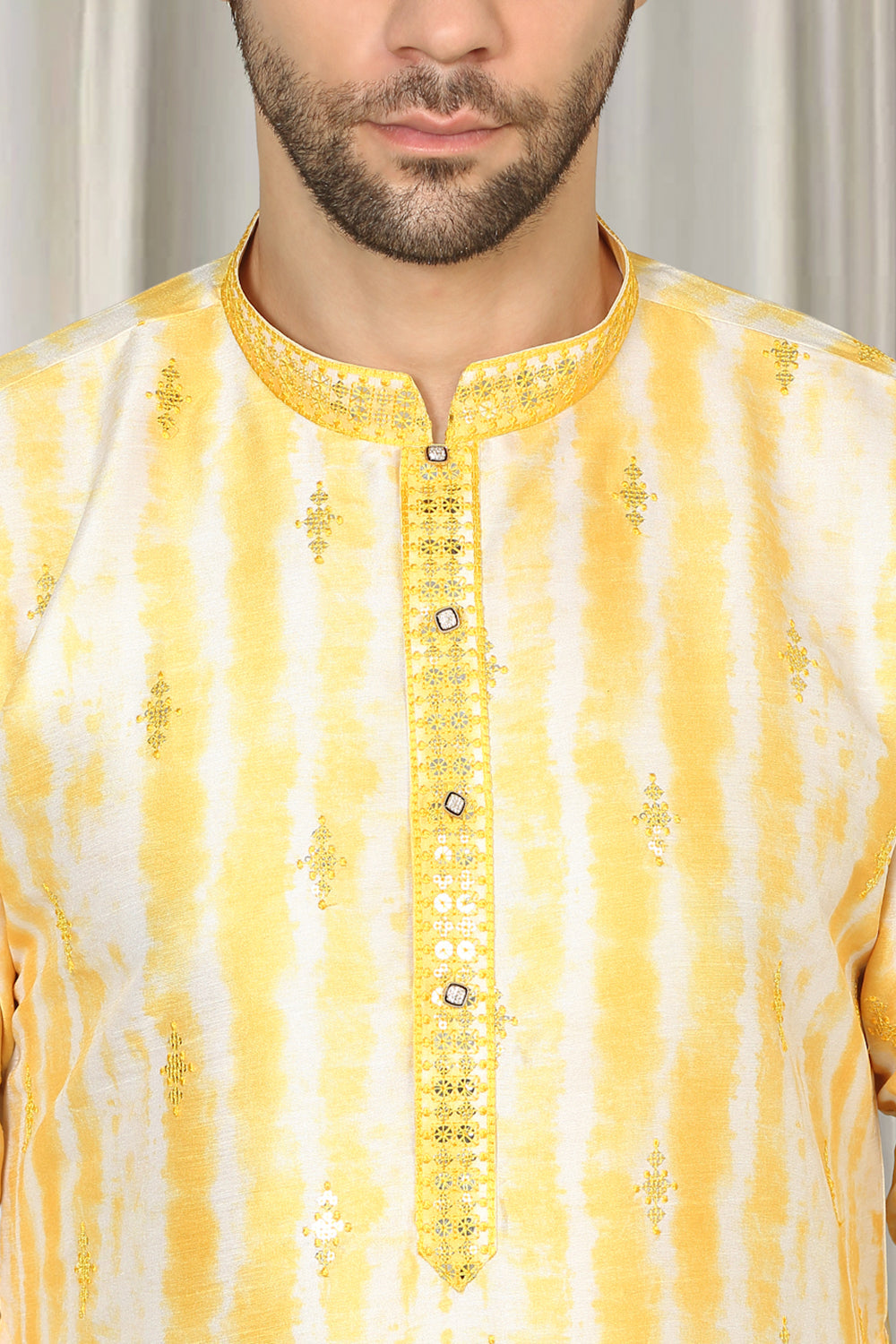 Prajwal Tie Dye  Embroidered Kurta With Back Elastic Pants