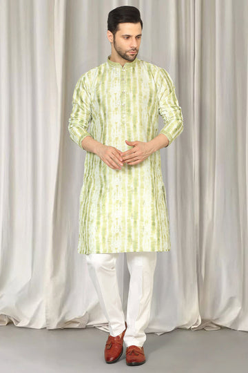 Prajwal Tie Dye  Embroidered Kurta With Back Elastic Pants