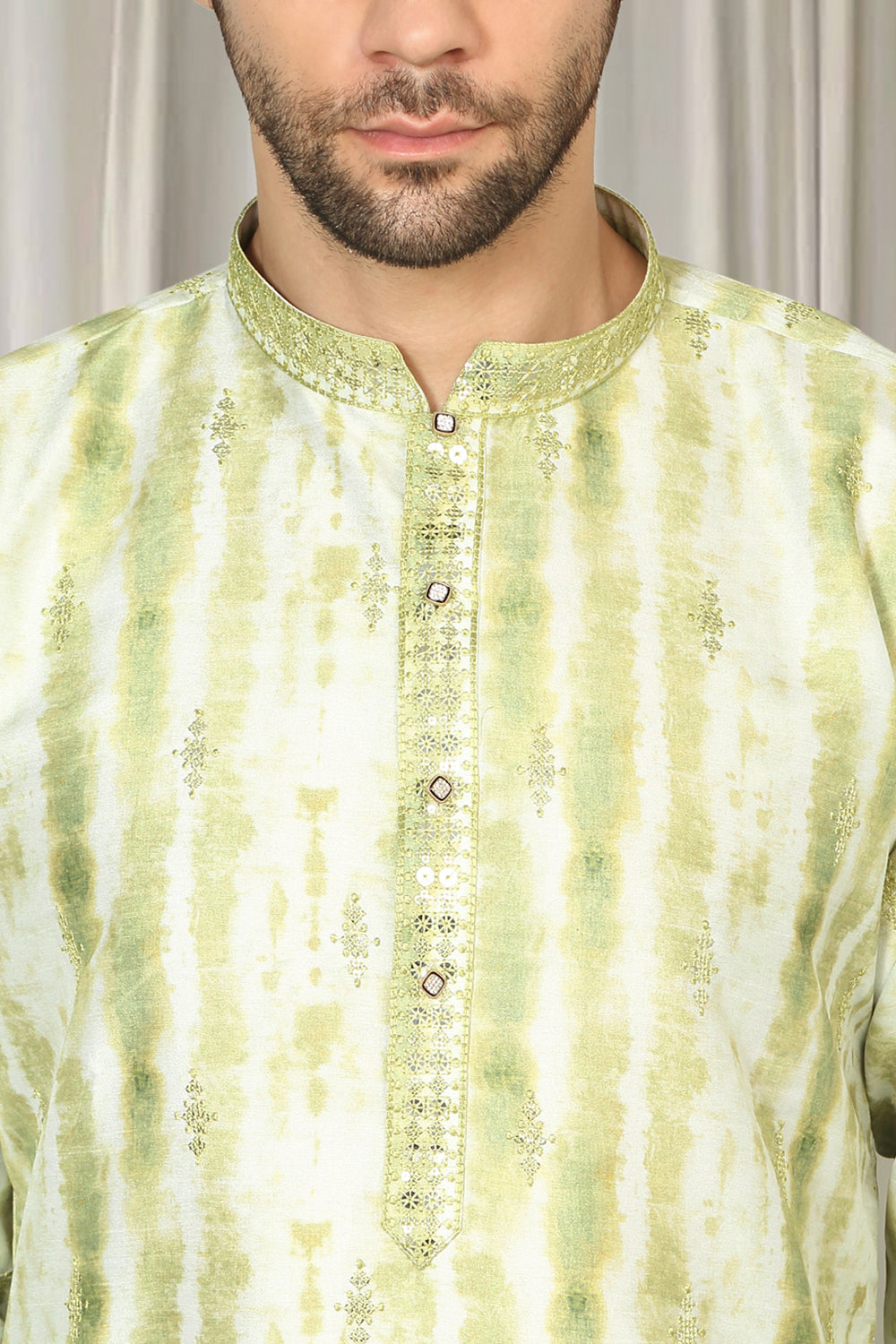 Prajwal Tie Dye  Embroidered Kurta With Back Elastic Pants