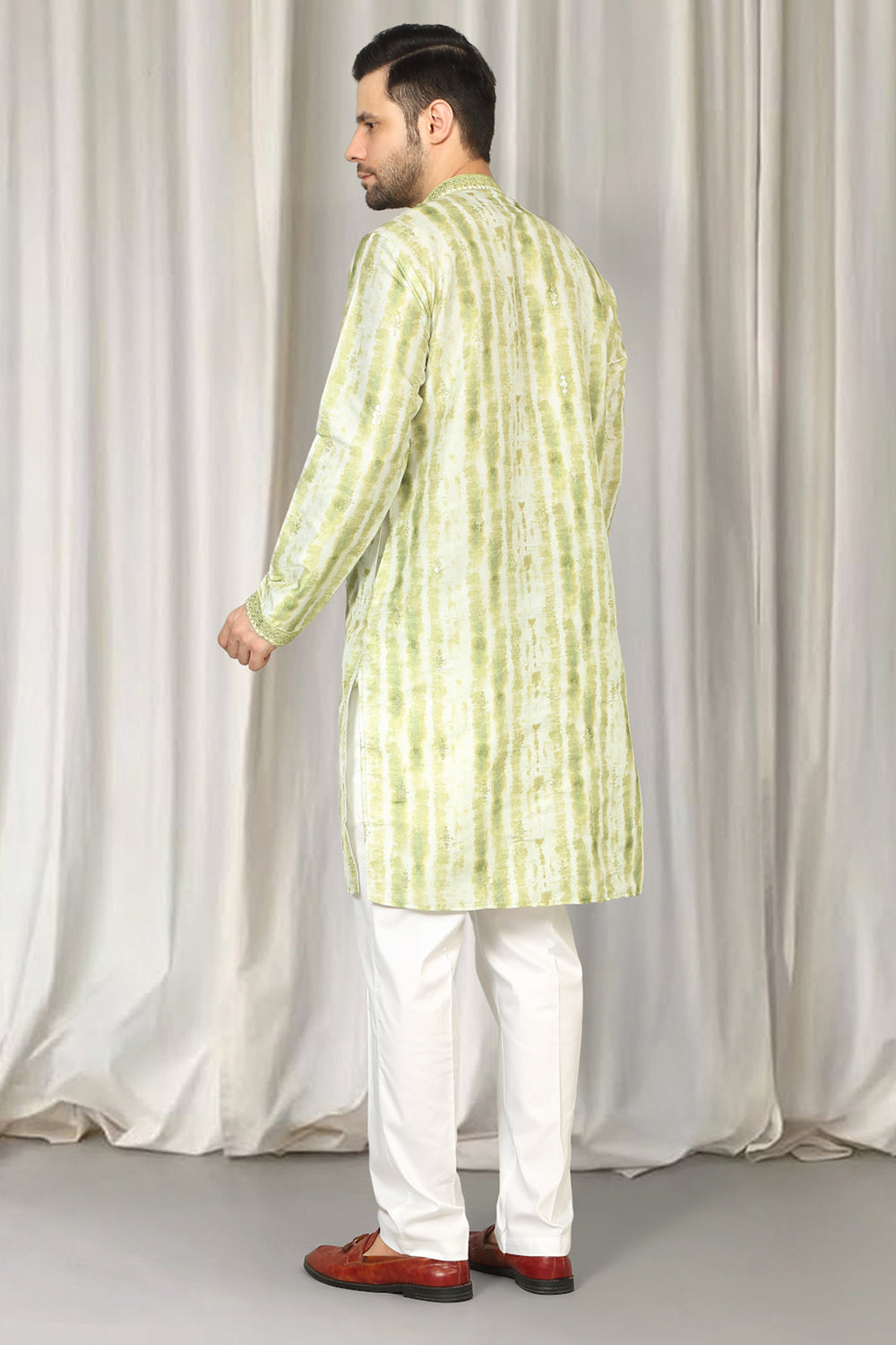 Prajwal Tie Dye  Embroidered Kurta With Back Elastic Pants