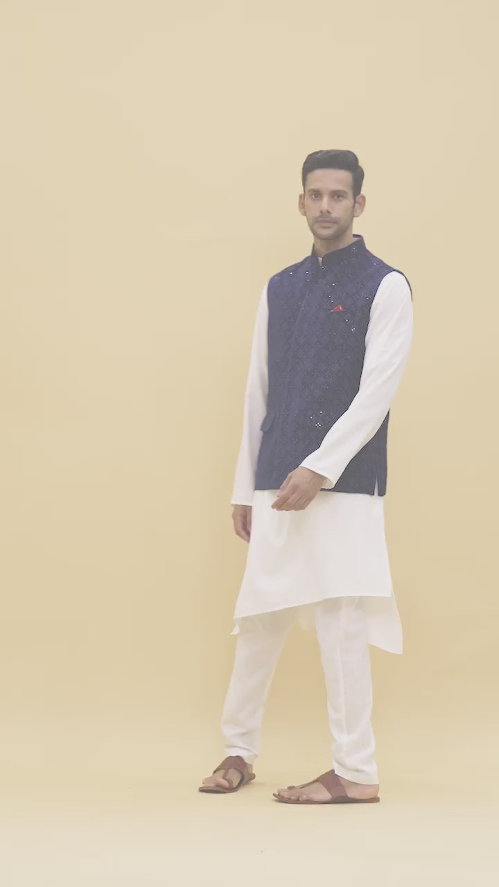 Nawab Embroidered Nehru Jacket