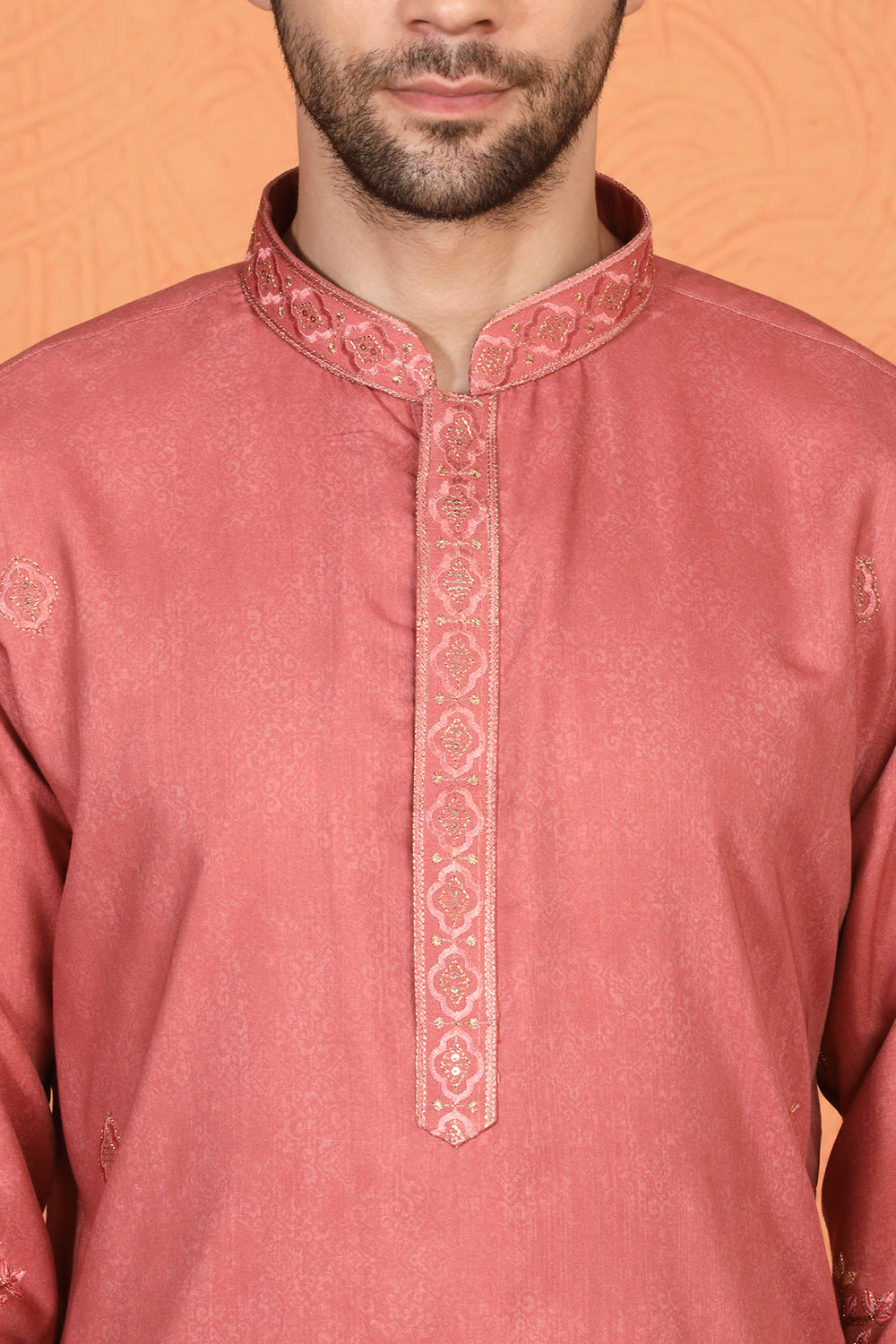Printed Embroidered Kurta with  Back Elastic Pants