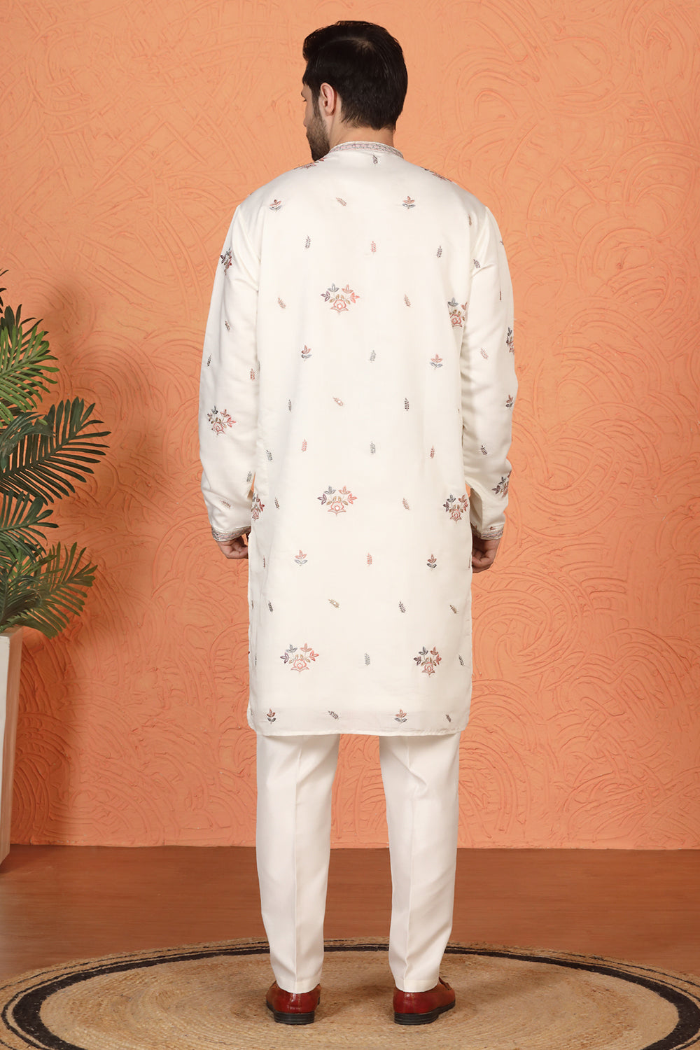 Pushp Samaaroh All Over  Embroidered Kurta with Back Elastic Pants