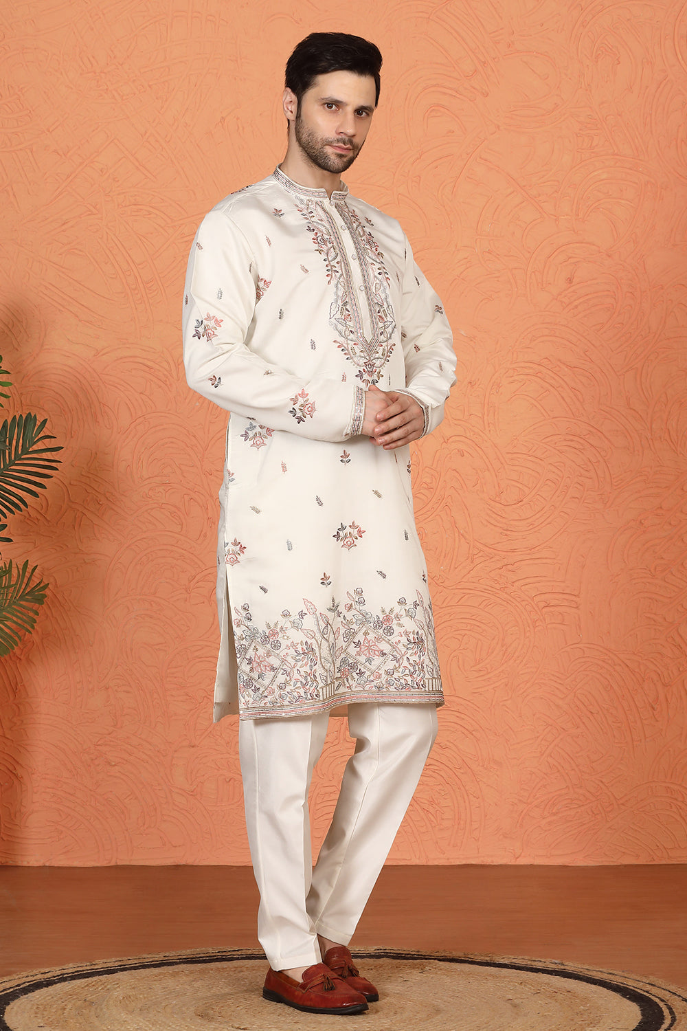 Pushp Samaaroh All Over  Embroidered Kurta with Back Elastic Pants