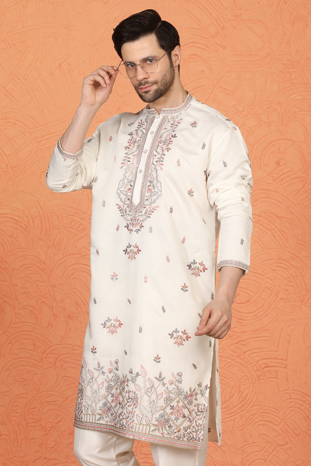 Pushp Samaaroh All Over  Embroidered Kurta with Back Elastic Pants