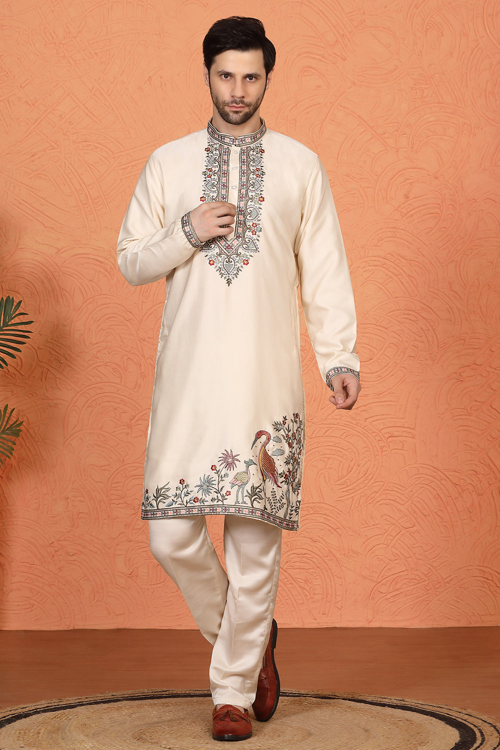 Pushp-Van  Embroidered Kurta with Back Elastic Pants