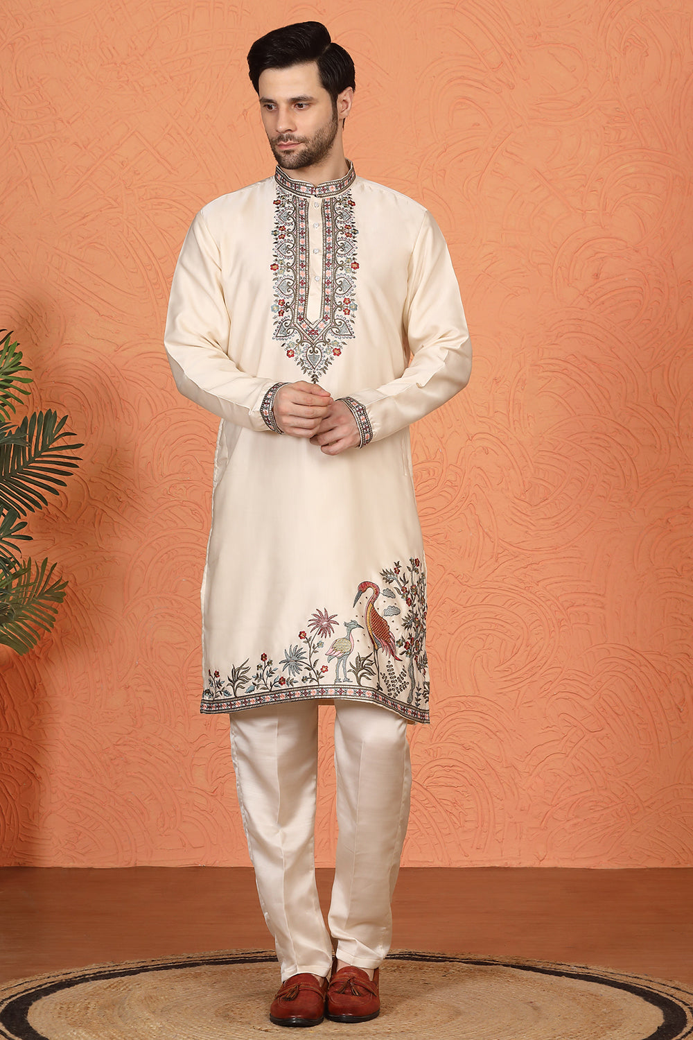 Pushp-Van  Embroidered Kurta with Back Elastic Pants