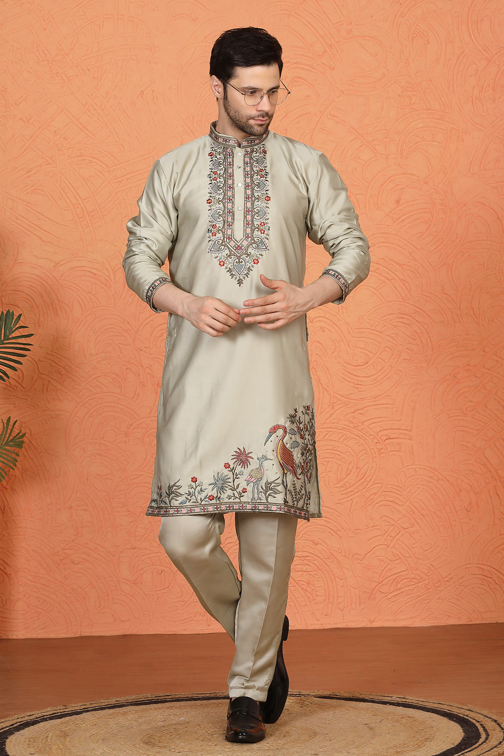 Pushp-Van  Embroidered Kurta with Back Elastic Pants
