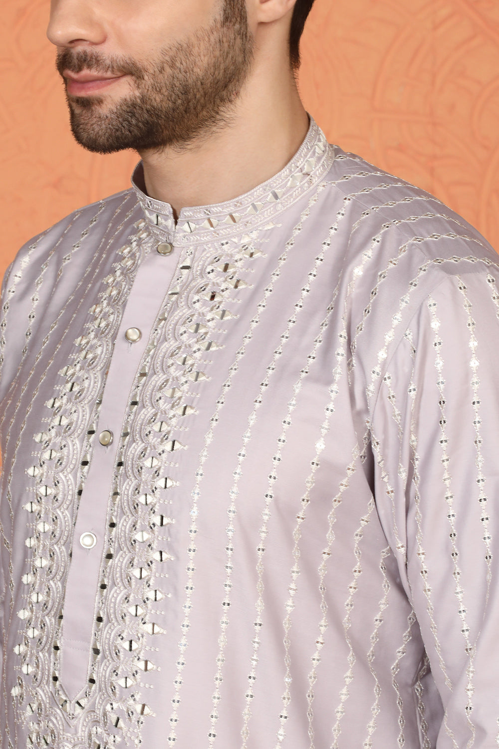 Raas Mirror  Embroidered Kurta with  Loose Fit Parallel  Pants And Dupatta