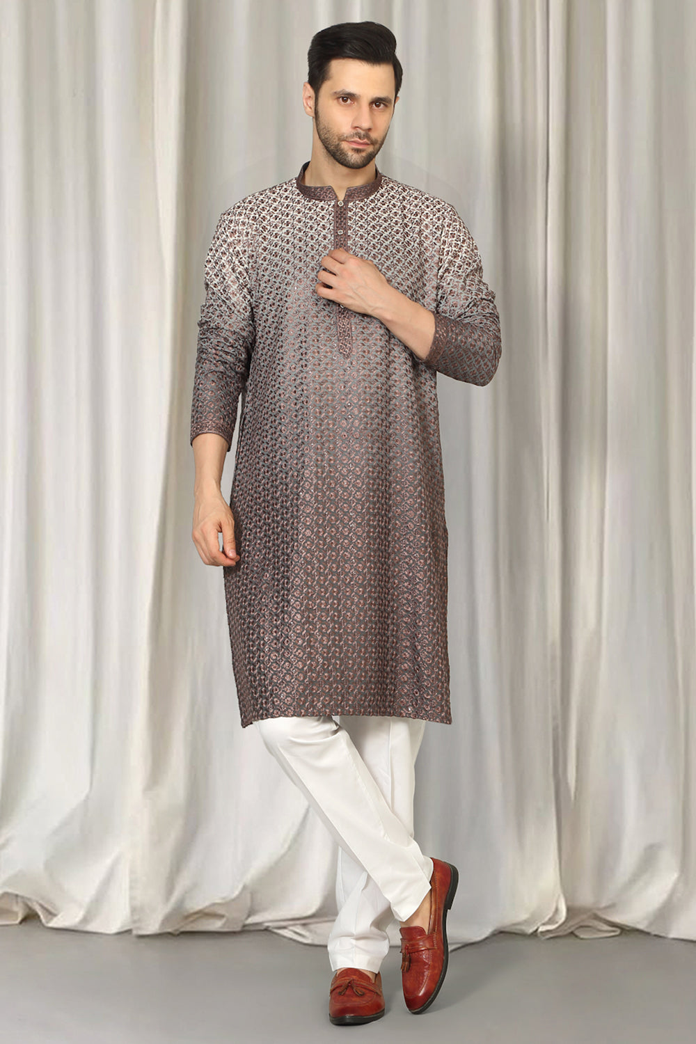 Rajmani Ombre  Embroidered Kurta Set