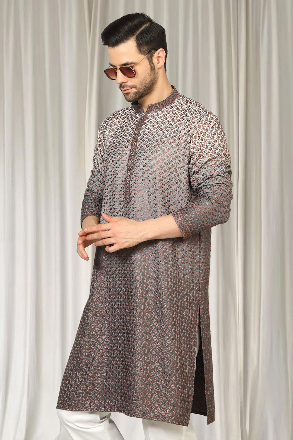 Rajmani Ombre  Embroidered Kurta Set