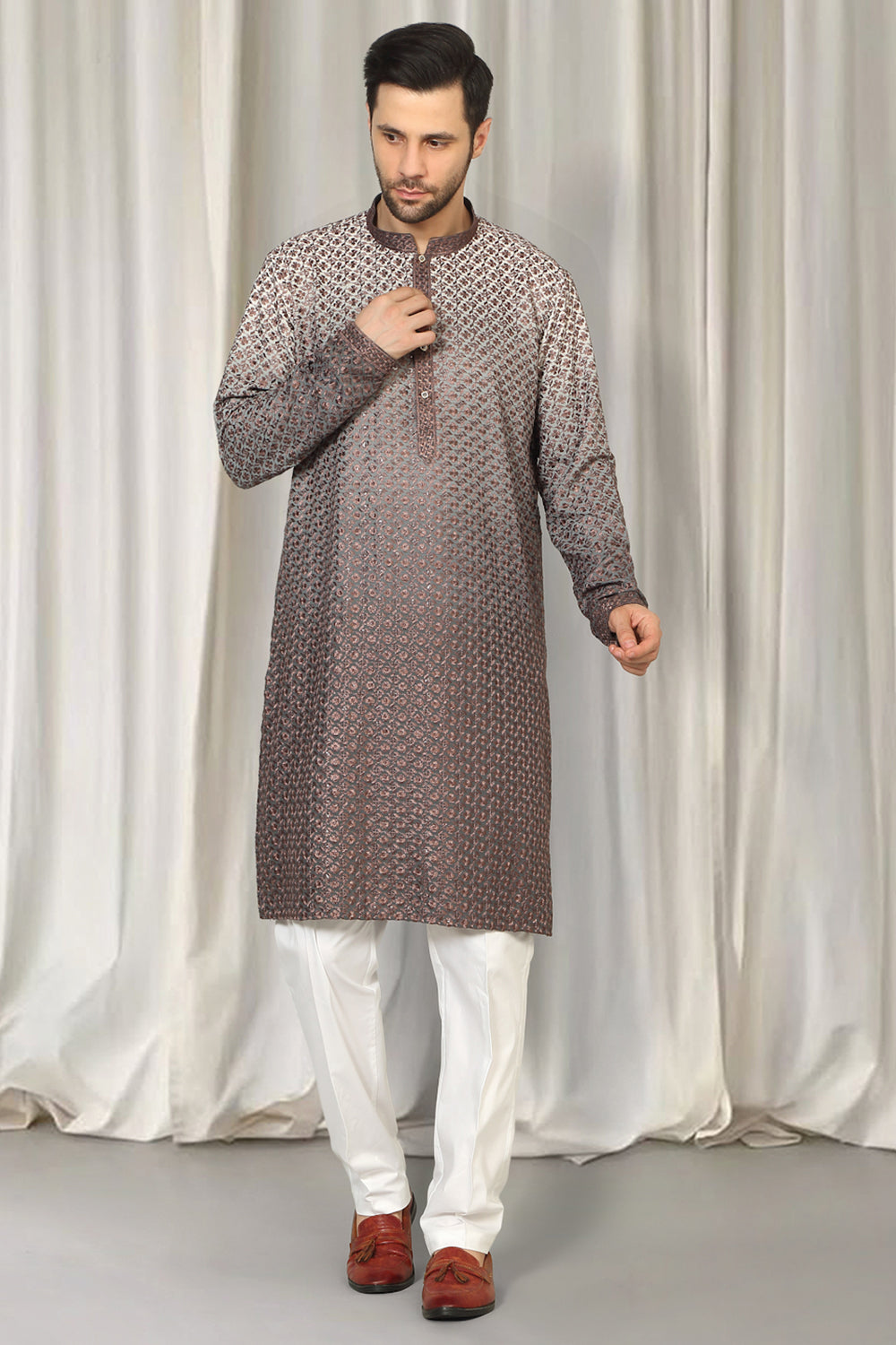 Rajmani Ombre  Embroidered Kurta Set