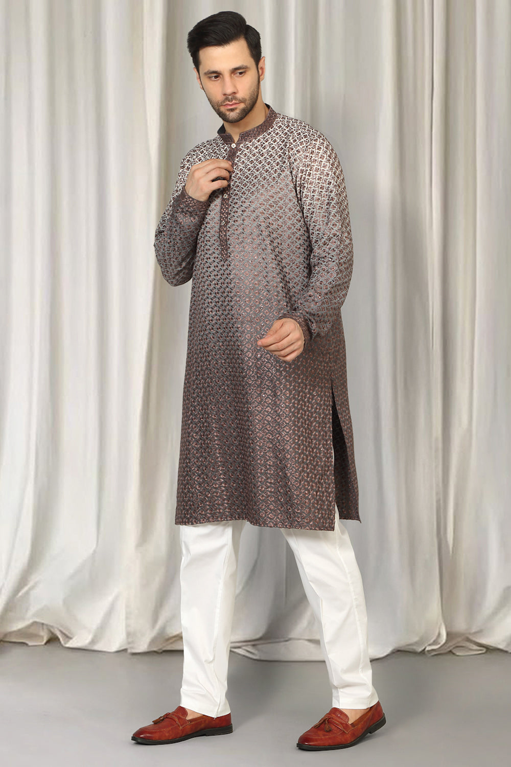 Rajmani Ombre  Embroidered Kurta Set
