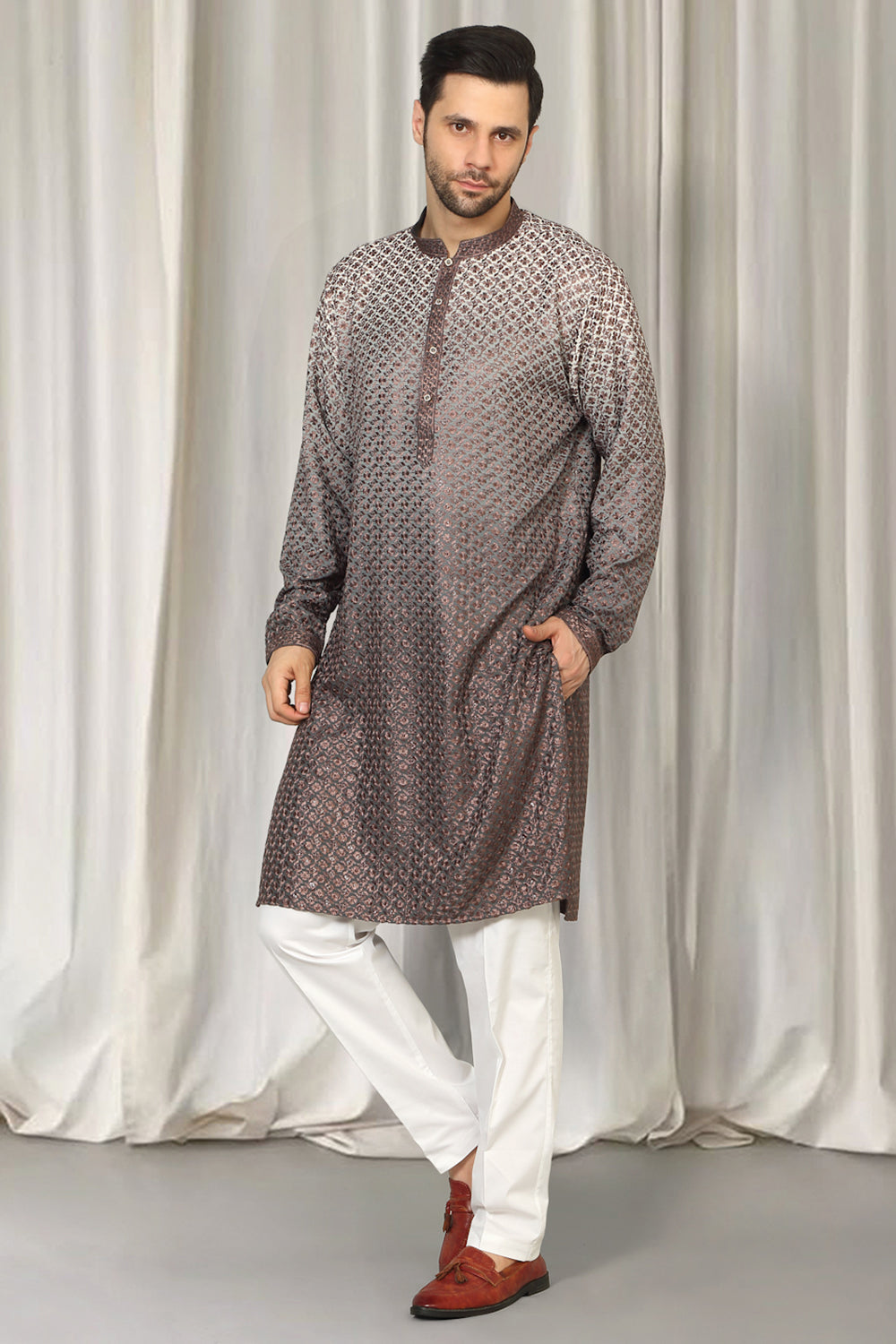 Rajmani Ombre  Embroidered Kurta Set
