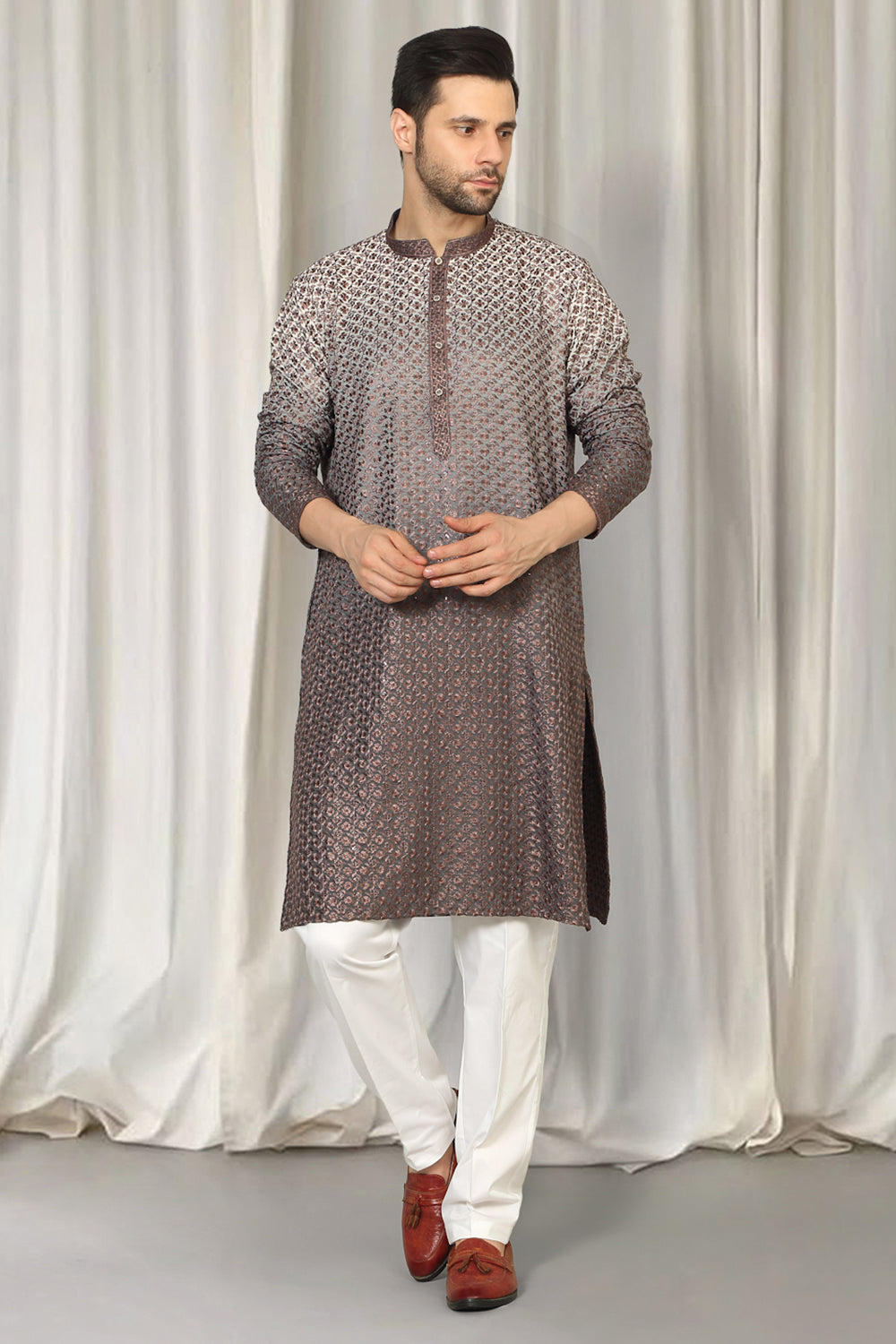 Rajmani Ombre  Embroidered Kurta Set