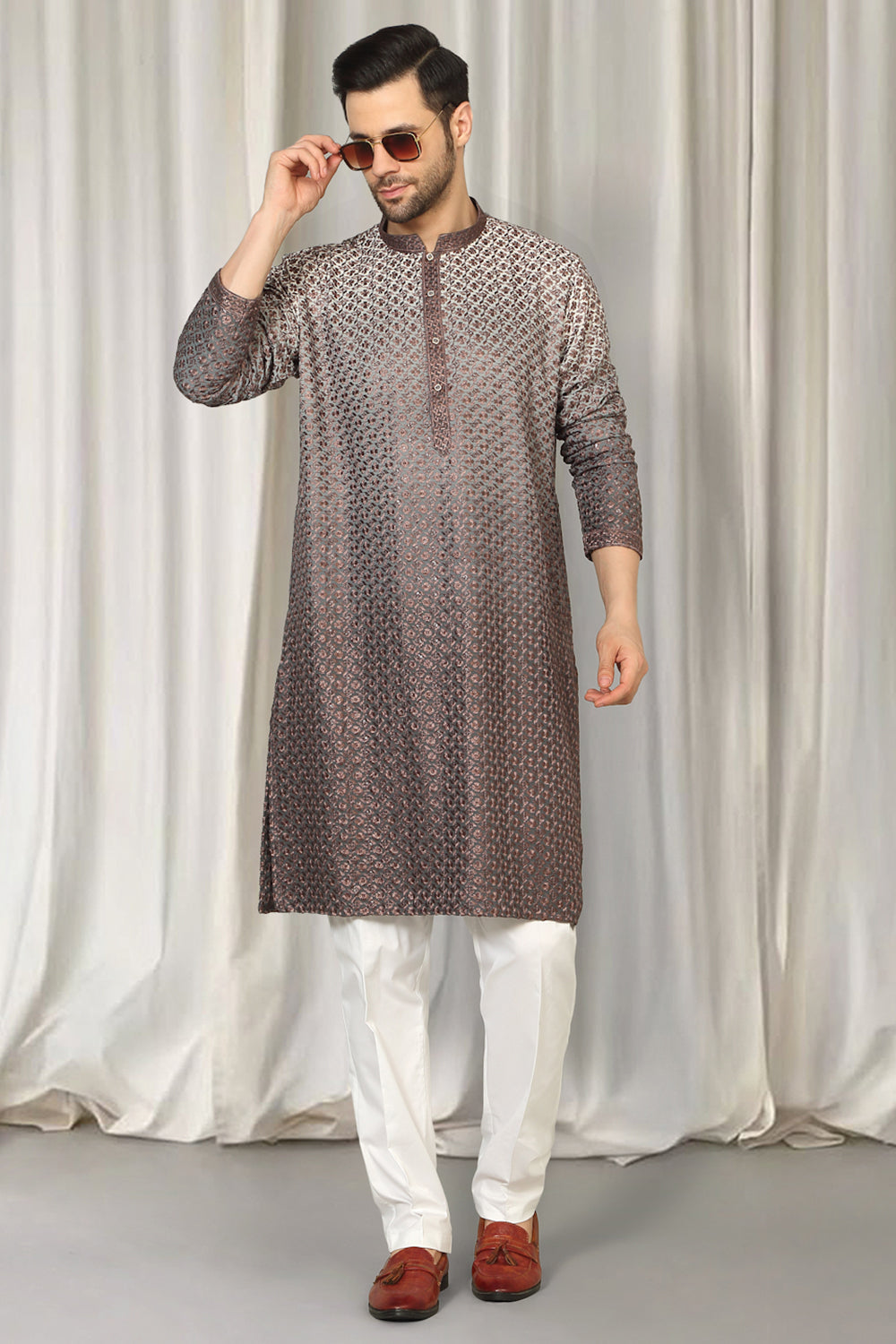 Rajmani Ombre  Embroidered Kurta Set