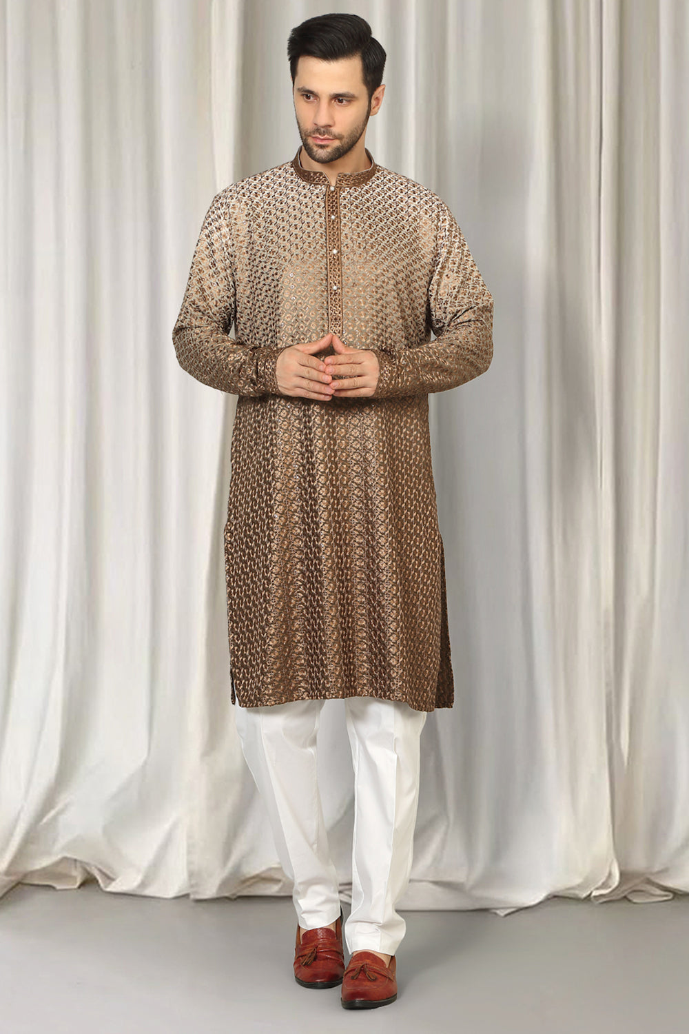 Rajmani Ombre  Embroidered Kurta Set