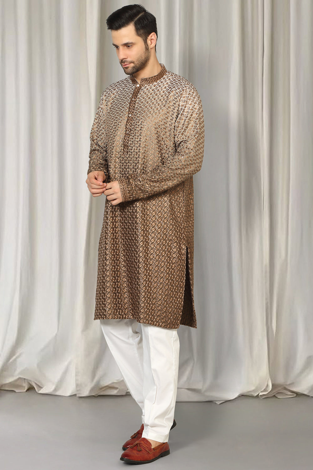 Rajmani Ombre  Embroidered Kurta Set