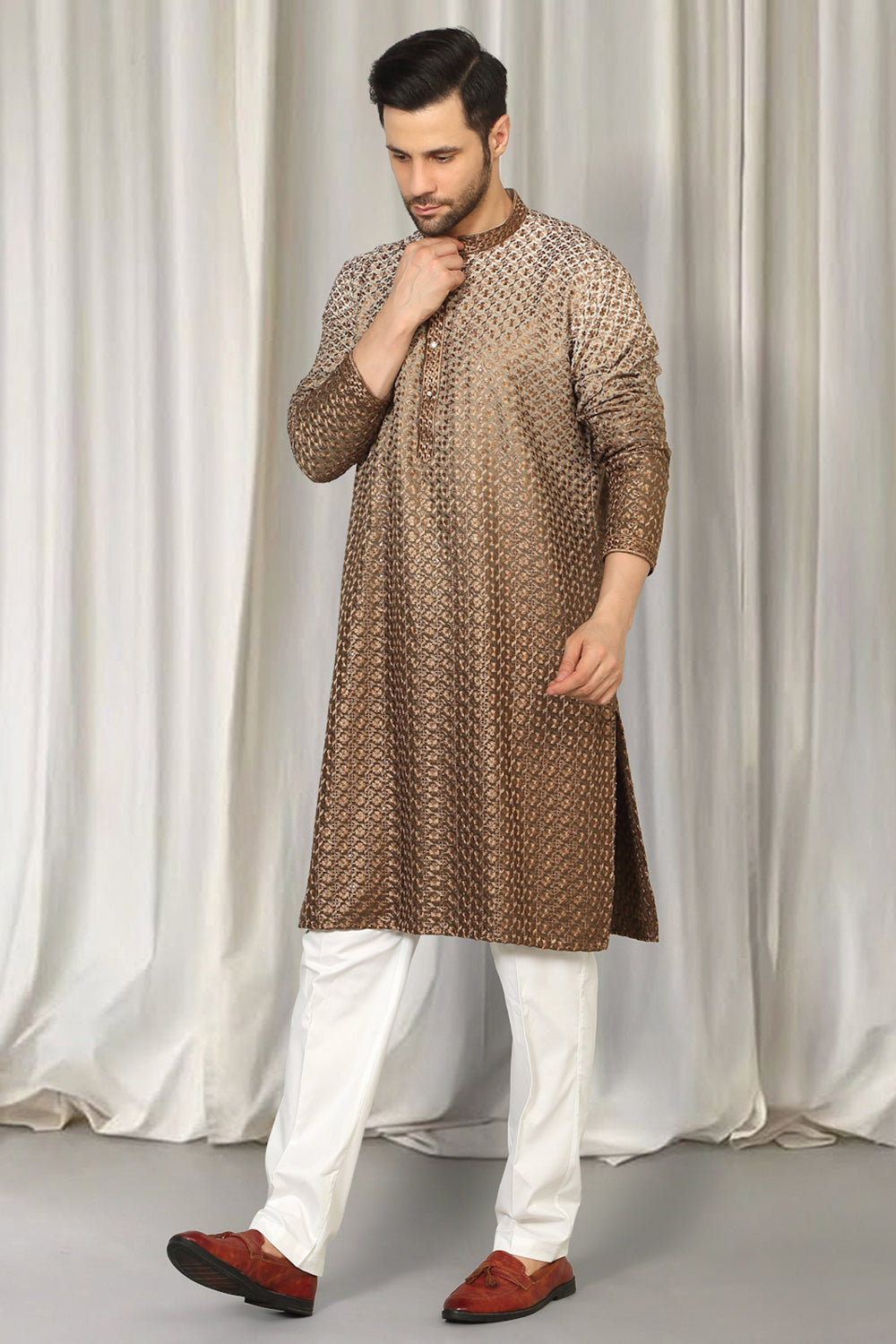 Rajmani Ombre  Embroidered Kurta Set