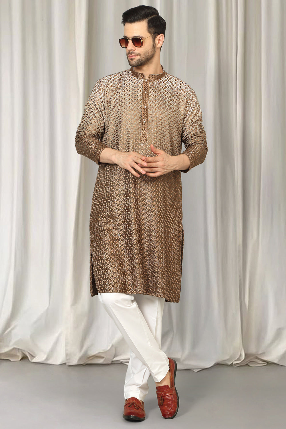 Rajmani Ombre  Embroidered Kurta Set