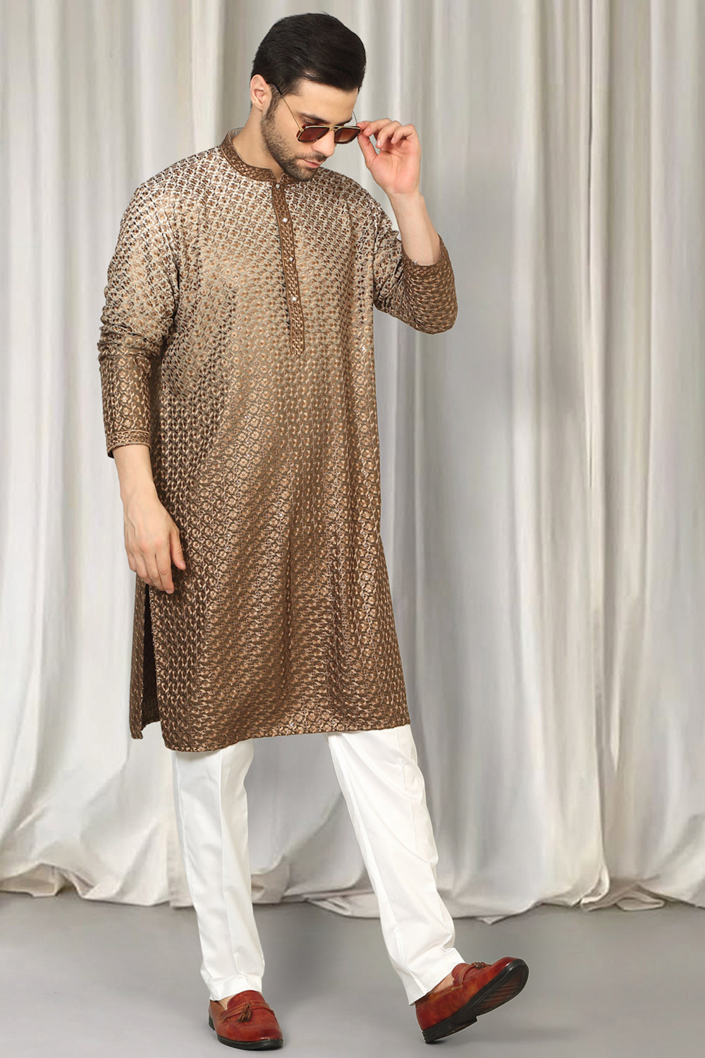 Rajmani Ombre  Embroidered Kurta Set