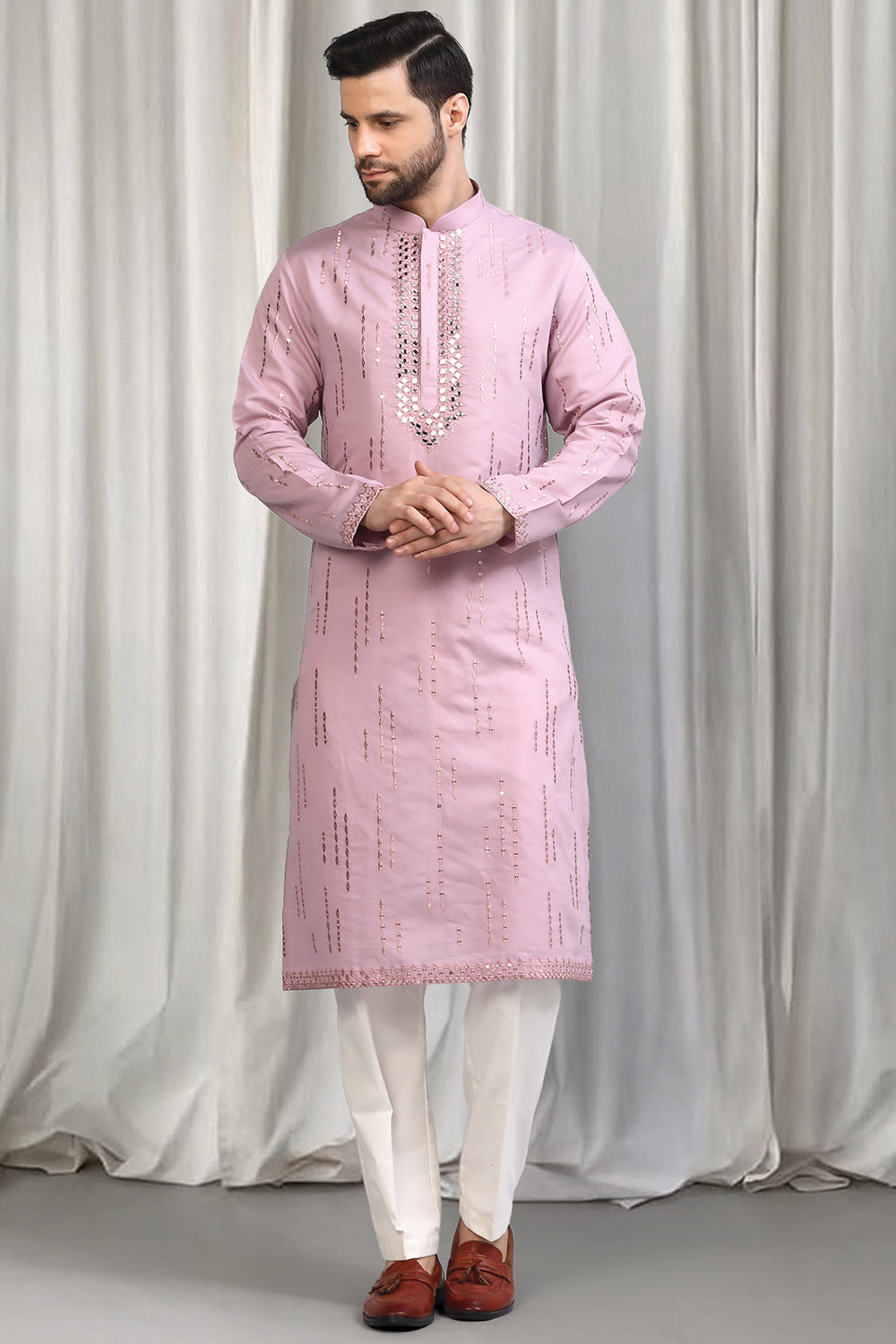 Tyohaar Mirror Embroidered Detail Kurta Set With Dupatta And Pants