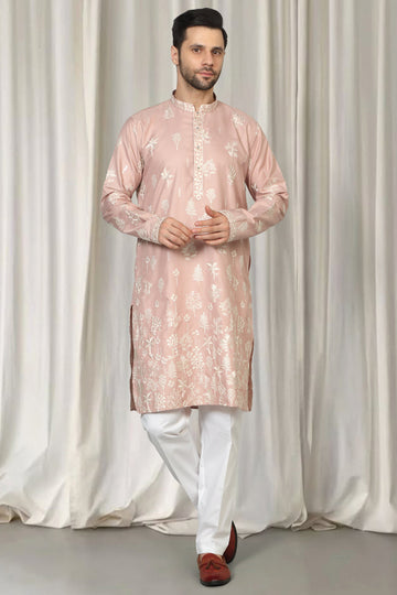 Upwan  Embroidered Kurta Back Elastic Pants