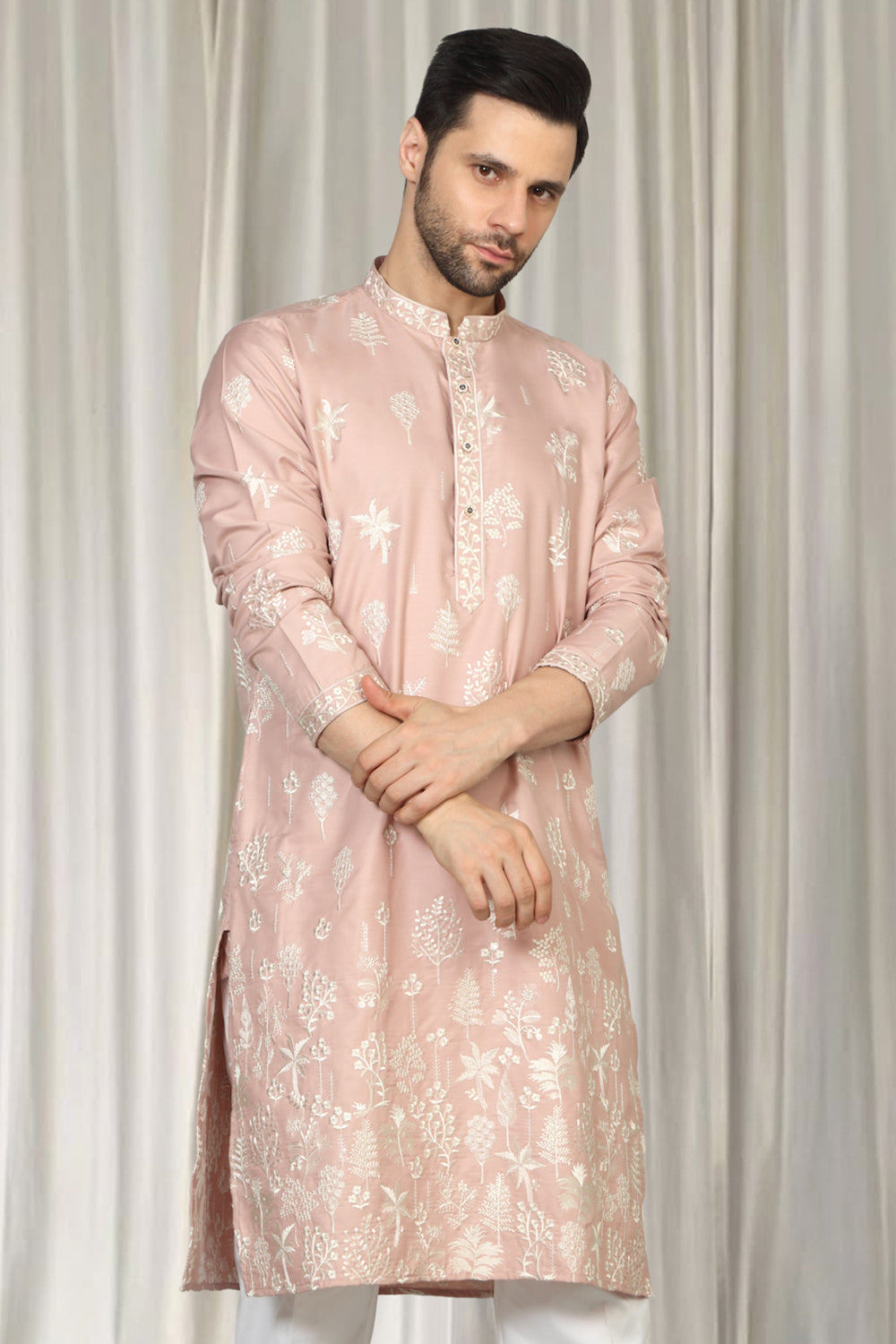 Upwan  Embroidered Kurta Back Elastic Pants