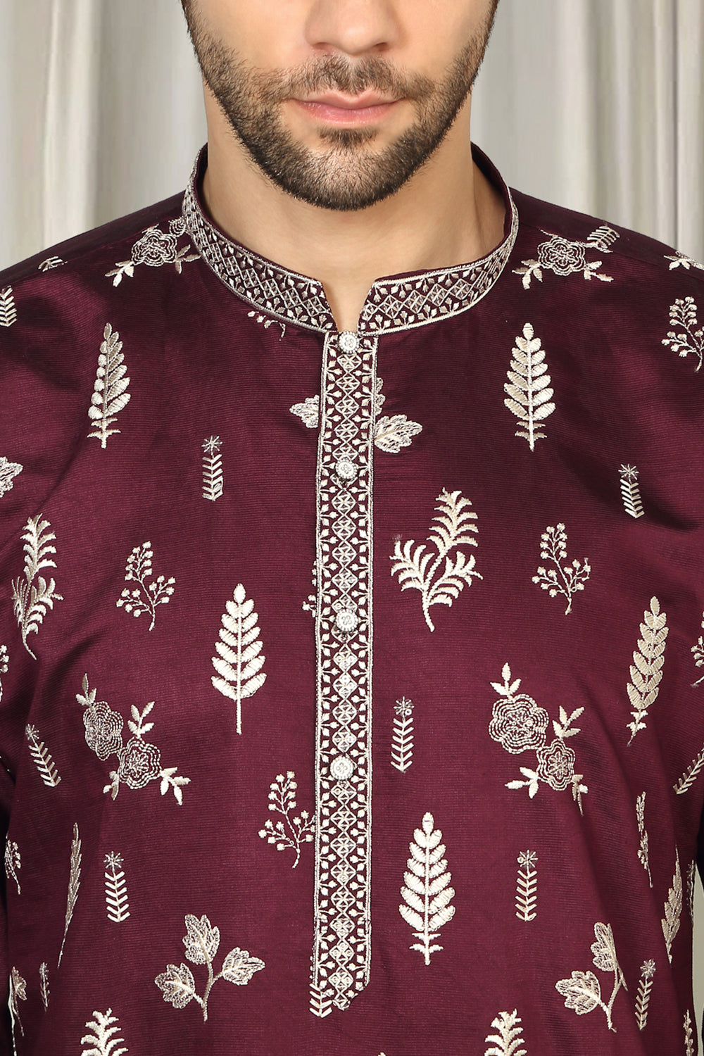 Upwan  Embroidered Kurta Back Elastic Pants