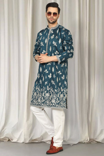 Upwan  Embroidered Kurta Back Elastic Pants