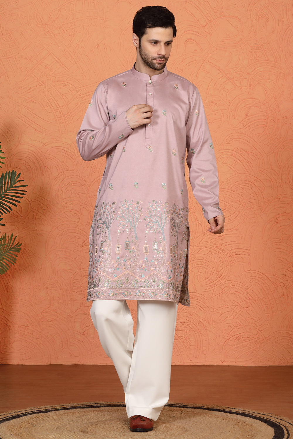 Upwan Utsav  Embroidered Kurta with  Loose Fit Parallel  Pants