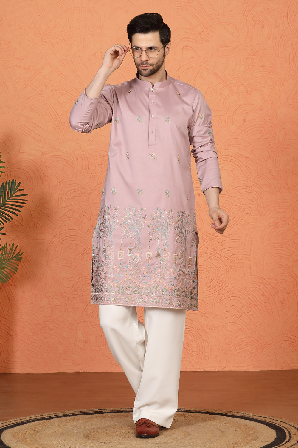 Upwan Utsav  Embroidered Kurta with  Loose Fit Parallel  Pants