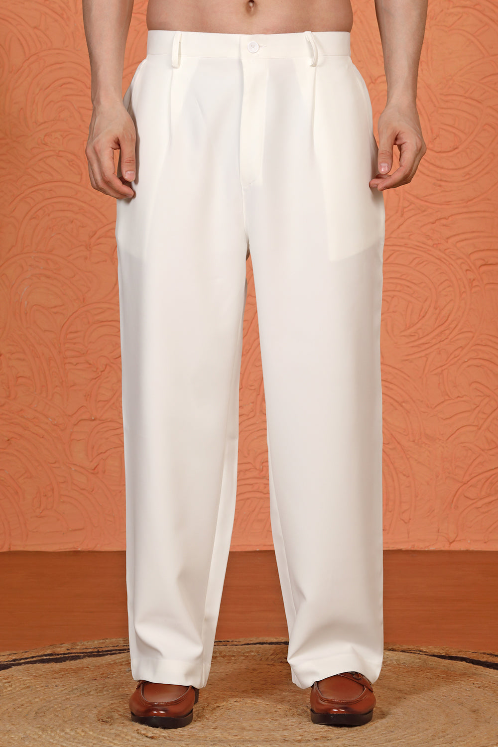 Utsav Embroidered Kurta  with Loose Fit Back Elastic Parallel Pants